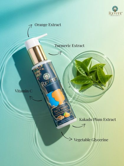 Brighten your skin the natural way. This flatlay showcases the key ingredients in my Ardayati Vitamin C Face Wash, like turmeric and Kakadu plum, which gently cleanse while giving your skin a radiant, healthy glow.