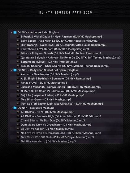 More tracks from the 2025 Bootleg Pack, including my Adhunyk Lab singles and exclusive edits. I love putting these together for other DJs and my fans to enjoy.