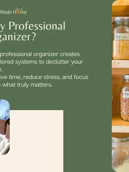 Why hire a professional organizer? I create tailored systems that go beyond simple tidying to reduce your stress and save you time. This allows you to focus on what truly matters instead of constantly searching for misplaced items.
