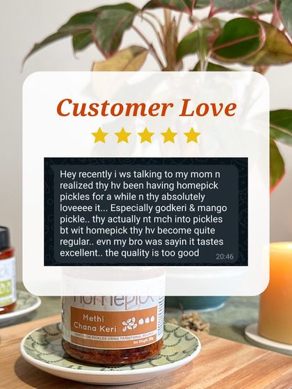 "My bro was sayin it tastes excellent.. the quality is too good." Messages like this make our day. We are so glad to hear that even family members who weren't pickle fans are now enjoying Homepick.