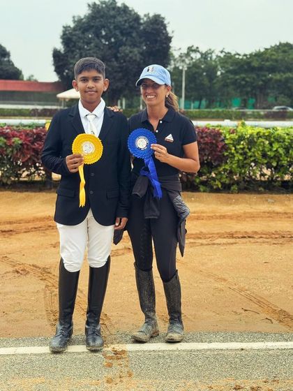 A national ranking achievement for my riders at the FEI World Dressage Challenge. This photo celebrates their success in the Youth and Prix St. George categories, a result of their hard work and my coaching.