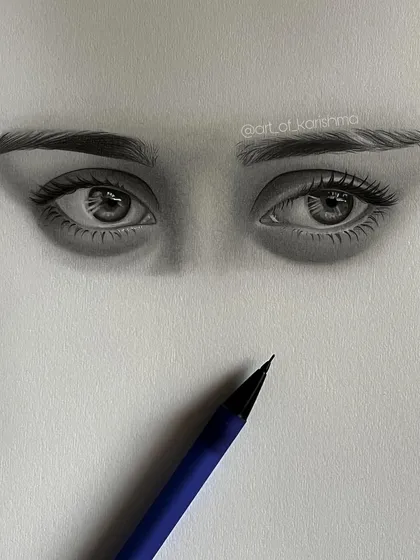Another angle of the eye sketch, showing the detail in the iris and the softness of the surrounding skin.