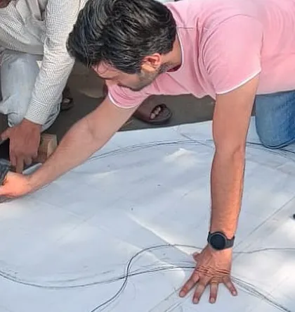 A closer look at the process of creating a custom furniture piece. This hands-on approach is crucial for me to ensure that every curve and dimension is perfect before the final materials are cut and assembled.