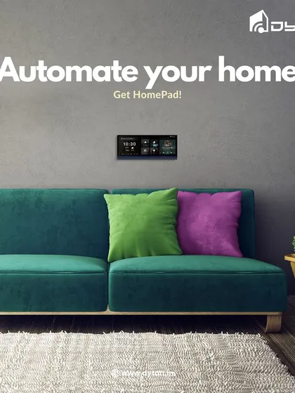 Automate your home and take control with the HomePad. It integrates perfectly into colorful and vibrant living spaces, proving smart tech can also be stylish.