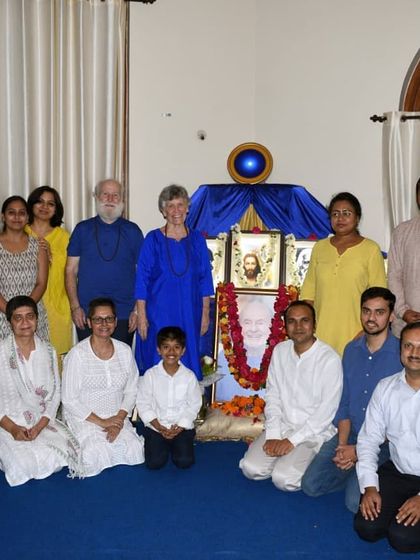 A group photo taken during our celebration of Swami Kriyananda's discipleship anniversary. It is a blessing to gather with our gurubhais and spiritual teachers to honor these sacred milestones.