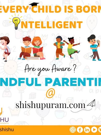 Every child is born intelligent, but it's mindful parenting that unlocks their potential. This graphic promotes my special course designed to teach the art of mindful parenting and help you discover your child's unique gifts.