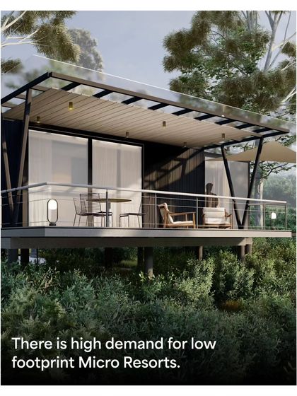 There is a high demand for low-footprint micro-resorts that offer a unique and sustainable travel experience. Our modular cabins are designed to meet this exact need.