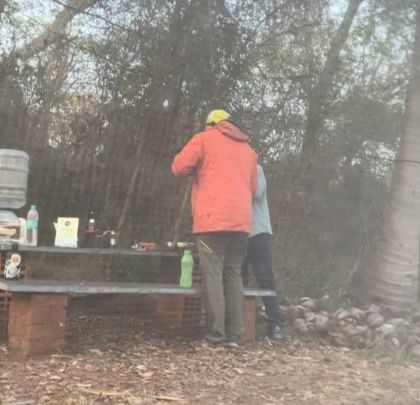 Early morning at the PCGI workshop campsite. The dedication of our instructors and participants is clear, starting the day early to maximize learning.