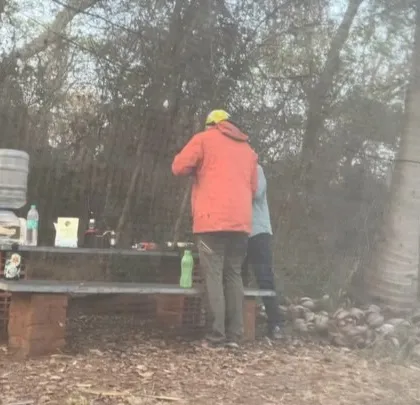 Early morning at the PCGI workshop campsite. The dedication of our instructors and participants is clear, starting the day early to maximize learning.