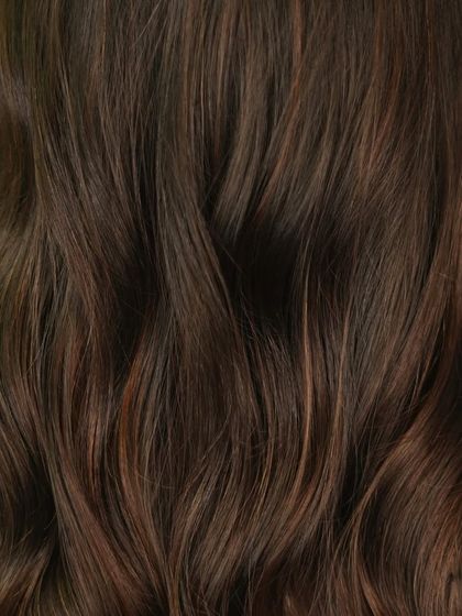 A close-up shot of the cinnamon brown color, revealing the intricate blend of warm and cool tones that create this rich, autumnal look.
