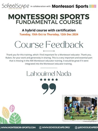 More positive feedback for our Montessori Sports course.