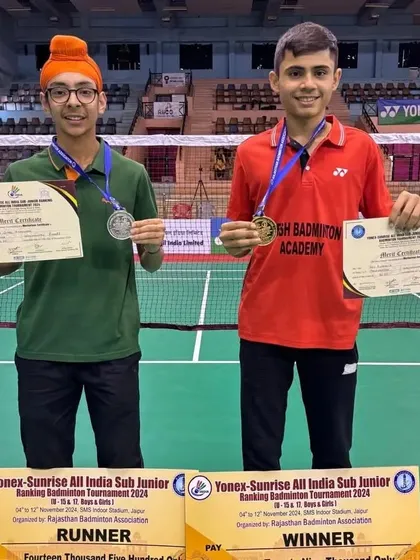 This is what hard work looks like. My students Dev and Jagsher as winner and runner-up at the All India Sub Junior National Ranking tournament in Jaipur. We train to stand on the podium.