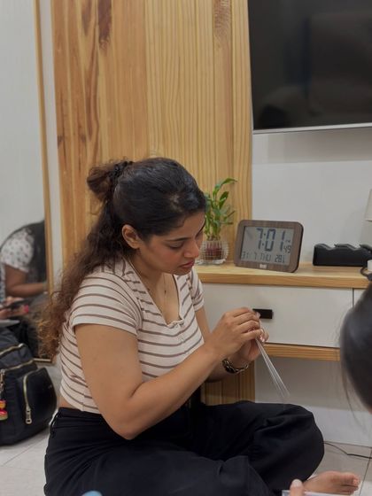 Another candid shot from our practice session. These moments of deep concentration are where the real learning happens. I love seeing my students so engaged in the art.