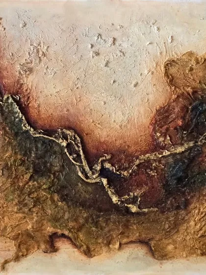 This portfolio piece, "The Rustic Road," is a great example of my Wabi-Sabi inspired work. I am open to commissions for all styles.