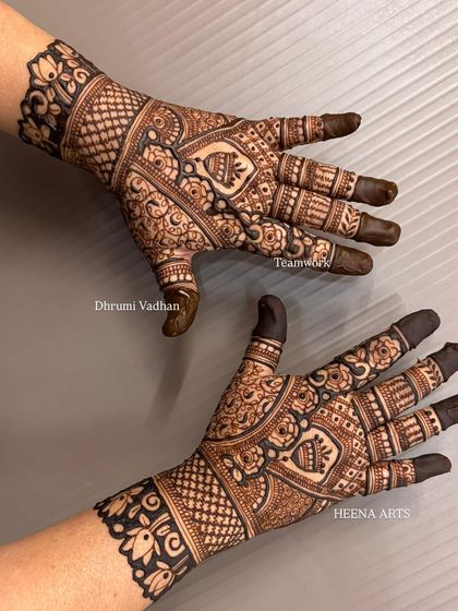 Another angle of a detailed back-hand design, highlighting the clean lines and symmetry.