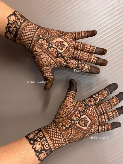Another angle of a detailed back-hand design, highlighting the clean lines and symmetry.