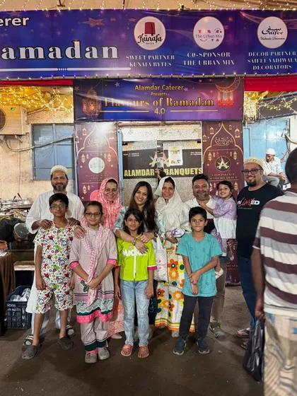 A lovely family photo in front of our banner. We are happy to be a part of your memories.