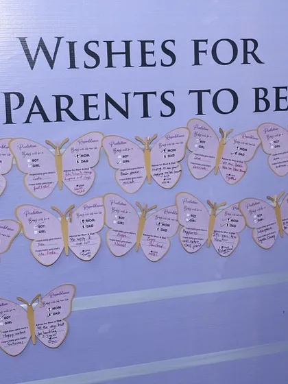 The wish board where all the beautiful butterfly cards were displayed. It became a lovely piece of decor in itself.