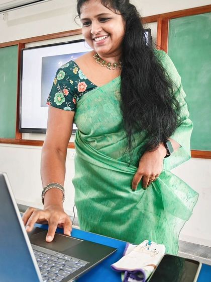 At the podium at T.John College, ready to start the session. I love the energy of an in-person workshop.