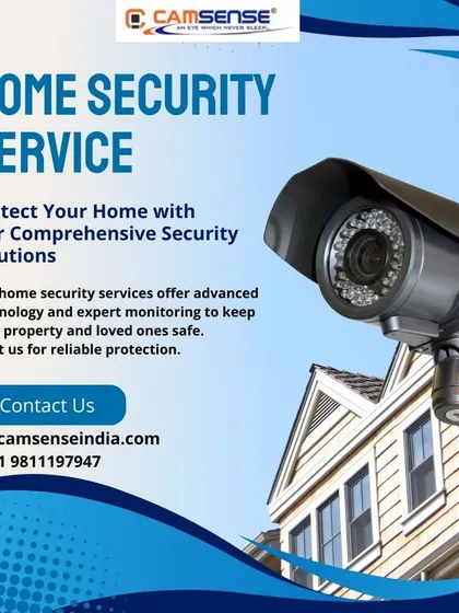 This image shows a classic bullet camera installed on a home exterior. My home security services use advanced technology and expert monitoring to provide reliable protection for your property and loved ones.