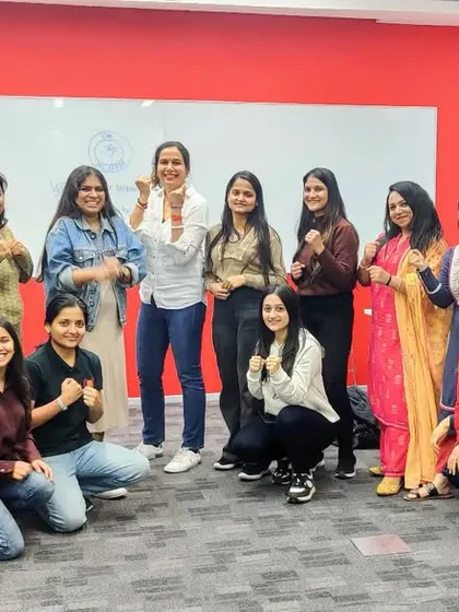 This is what empowerment looks like. A group photo from a corporate self-defense workshop, where we worked on building practical skills and awareness. A confident team is a strong team.