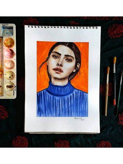 Megha Vinod - Custom Portraits & Illustrations Stylized Watercolor & Mixed Media photo 27