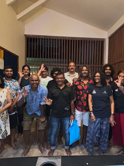 A happy group photo at the end of a successful dive trip in the Maldives. So many stories and laughs were shared with this special bunch.