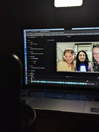 A behind-the-scenes look at a podcast recording session. I was interviewed about my debut novel, "Match Me If You Can."