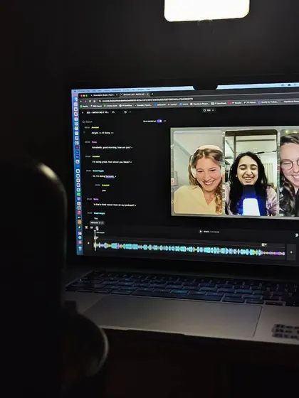 A behind-the-scenes look at a podcast recording session. I was interviewed about my debut novel, "Match Me If You Can."