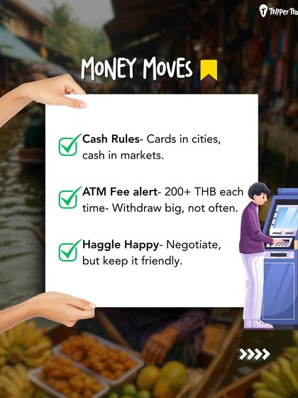 Money moves for your Thailand trip. We share practical tips on when to use cash versus cards, how to handle ATM fees, and the art of friendly haggling at the local markets.