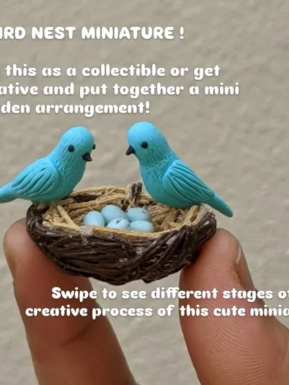 A bird nest miniature. You can use this as a collectible or get creative and put together a mini garden arrangement with it.