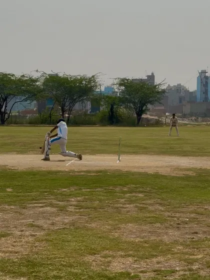 A powerful shot from Yishu during his match-defining innings.