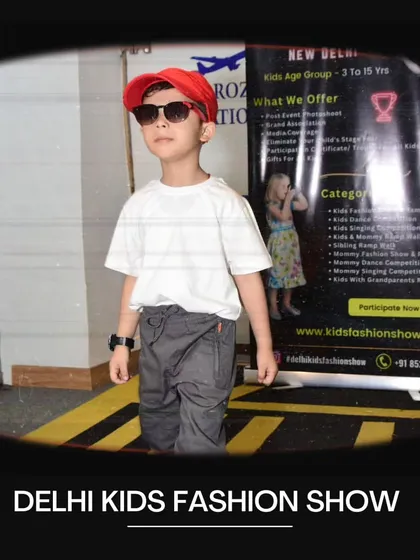 With a cool pose and sunglasses, this young model is already a star. Auditions are a great way to overcome stage fright and get a feel for the runway.
