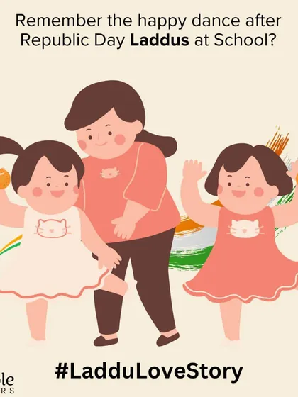 The happy dance after getting those delicious laddus at school on Republic Day. Laddus have always been a part of our small and big celebrations, making every moment sweeter.