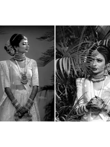 A set of black and white bridal portraits. This timeless style emphasizes light, shadow, and emotion, creating artistic and elegant images.