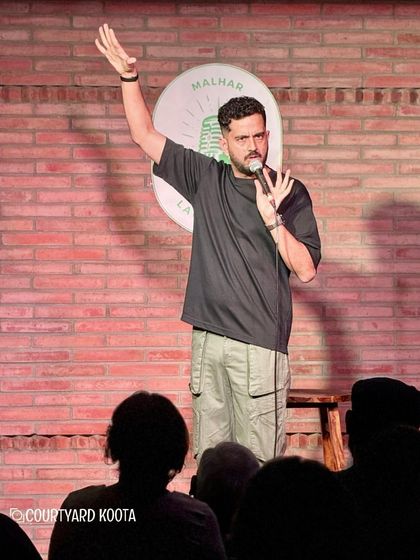 Nishant Suri in his element during his live show. Malhar Laugh Club has become one of the most exciting comedy platforms in the city, and we are proud to be its home.