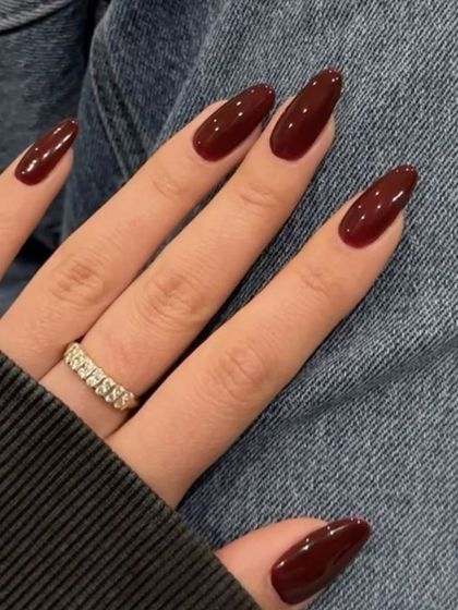 A classic deep burgundy. This shade is timeless and looks incredibly elegant, especially on almond-shaped nails.