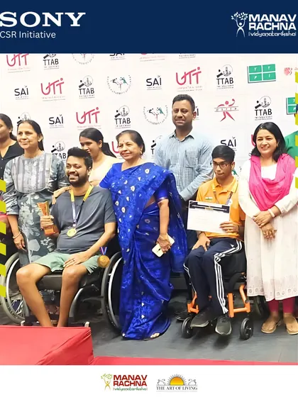 The support system behind a champion. Lakkshhya Gupta with his family and supporters after his bronze medal win, a proud moment for the entire Manav Rachna community.