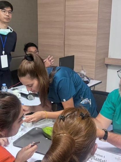 Dr. Anastasios Vekris, a world-renowned surgeon, teaching a hands-on session. My workshops always feature top-tier international faculty.