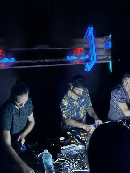 Sharing the console with Manu Ferrantini and Breger. Collaborating with such talented artists is always an inspiring experience.