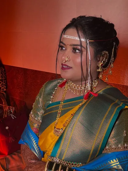 Another shot of the bride's Vidhi look, capturing her thoughtful expression.