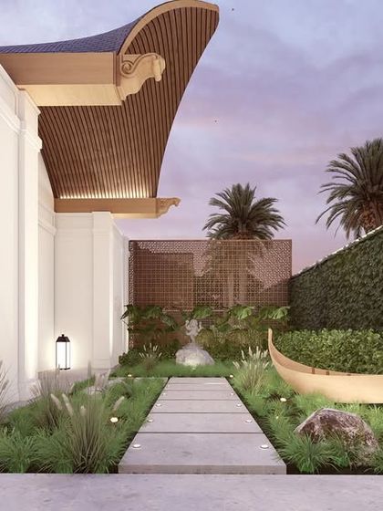 This conceptual design for our Kettuvallam project in Jalandhar is inspired by the traditional houseboats of Kerala. The architecture reinterprets vernacular forms with a modern sensibility, blending cultural heritage with sustainable and innovative design.