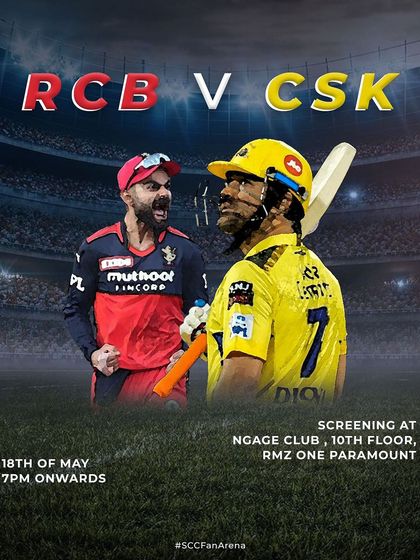 The clash of legends: RCB vs CSK. Our Fan Arena in Chennai was the place to be for this high-stakes match, with tickets including a snack and a drink.