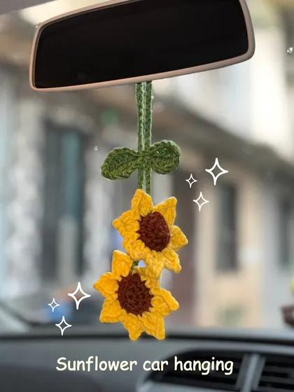 Brighten up your car with this cheerful sunflower car hanging. It's a cute way to add a personal touch to your vehicle.