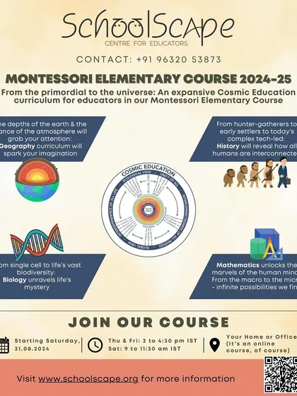 An overview of the expansive Cosmic Education curriculum in our Montessori Elementary Course, designed to spark imagination and travel through life's mysteries.