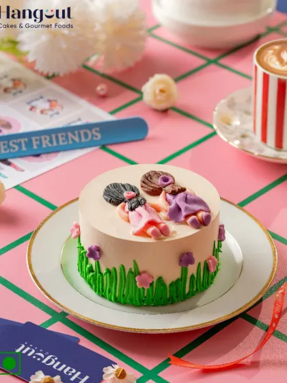 For the friend who brings chaos and cake cravings. Our Black Forest Bento Cake is decorated with cute fondant friends, perfect for sharing with your partner-in-dessert.