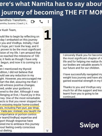 Namita, a busy working mom, lost 13.2 kgs without giving up her favorite South Indian meals like idli and dosa. We focused on adding protein and fiber, daily steps, and home workouts. Her weekly progress sheet and testimonial show the incredible, sustainable results.