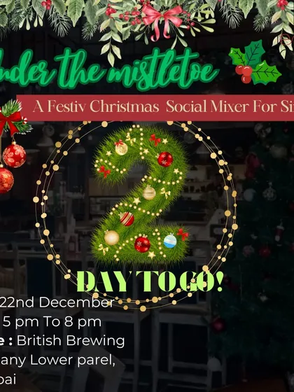 The countdown continues with two days left for our Christmas social mixer. The festive design gets everyone in the holiday spirit.