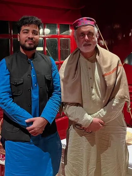 A photo with the respected Ustad Daud Khansahab ji after our concert.