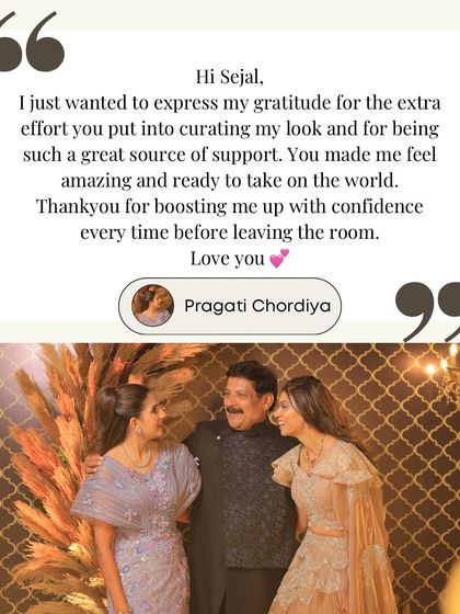 Receiving messages like this from my clients makes my day. Knowing that I helped a bride feel confident and supported on her special day is the most rewarding part of being a wedding stylist.